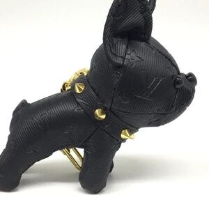 Luxury Black Dog Figurine with Gold Accents